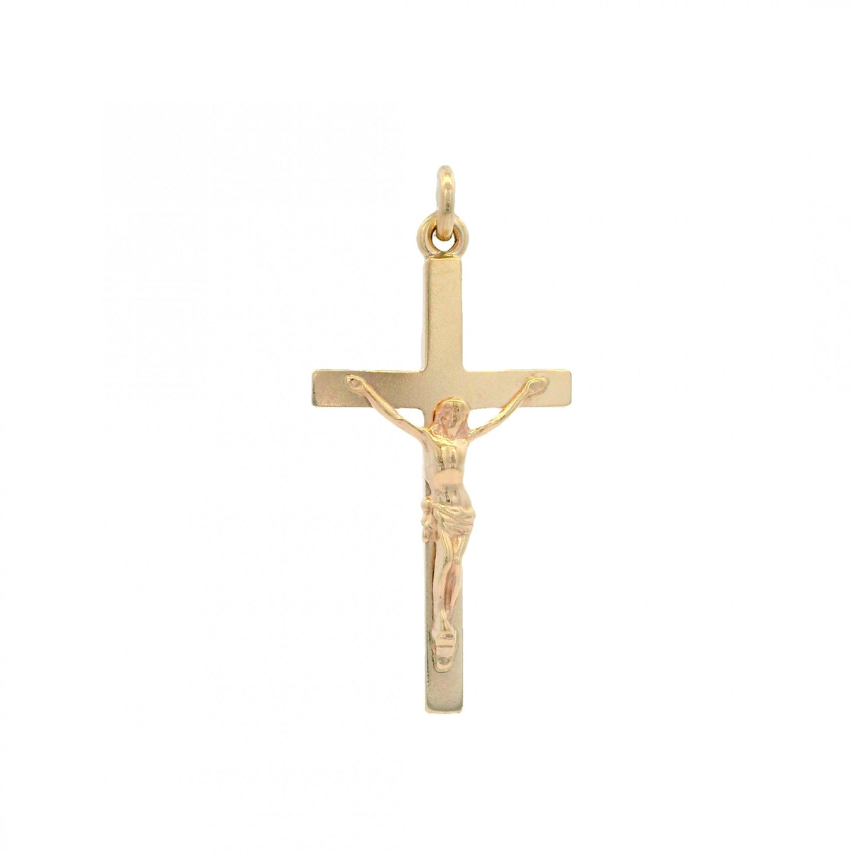 9ct Yellow Gold Solid Crucifix - 12x33x2mm - 3.1g
