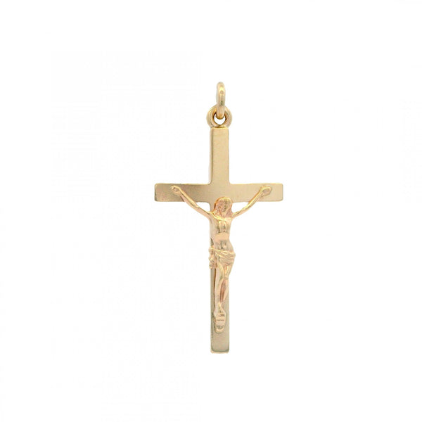 9ct Yellow Gold Solid Crucifix - 12x33x2mm - 3.1g