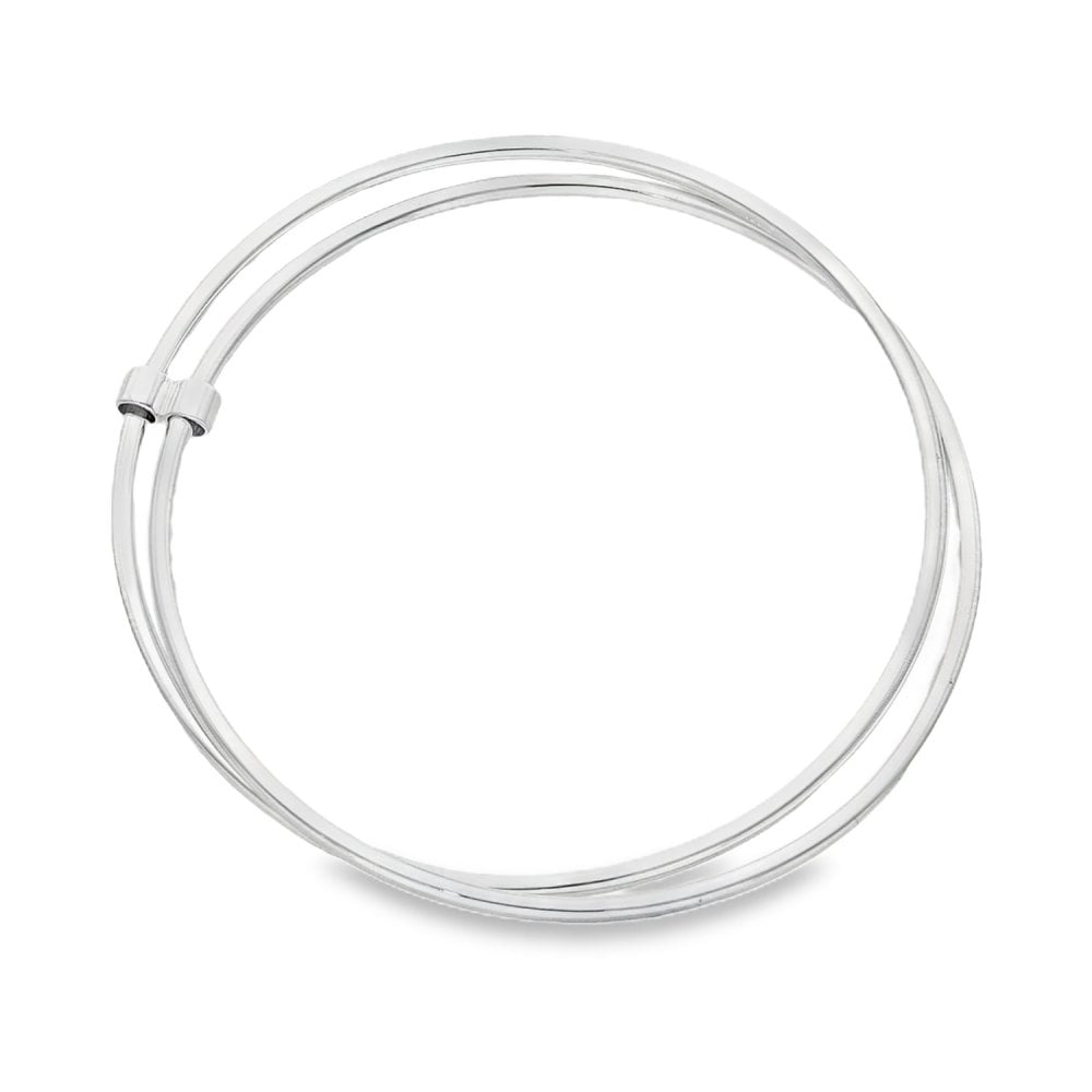 Silver Double Overhand Bangle - 16.6g