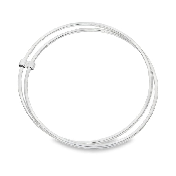 Silver Double Overhand Bangle - 16.6g