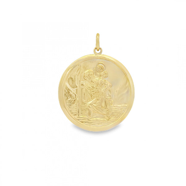 9ct Yellow Gold St. Christopher Pendant - 21x21x2mm - 4.9g