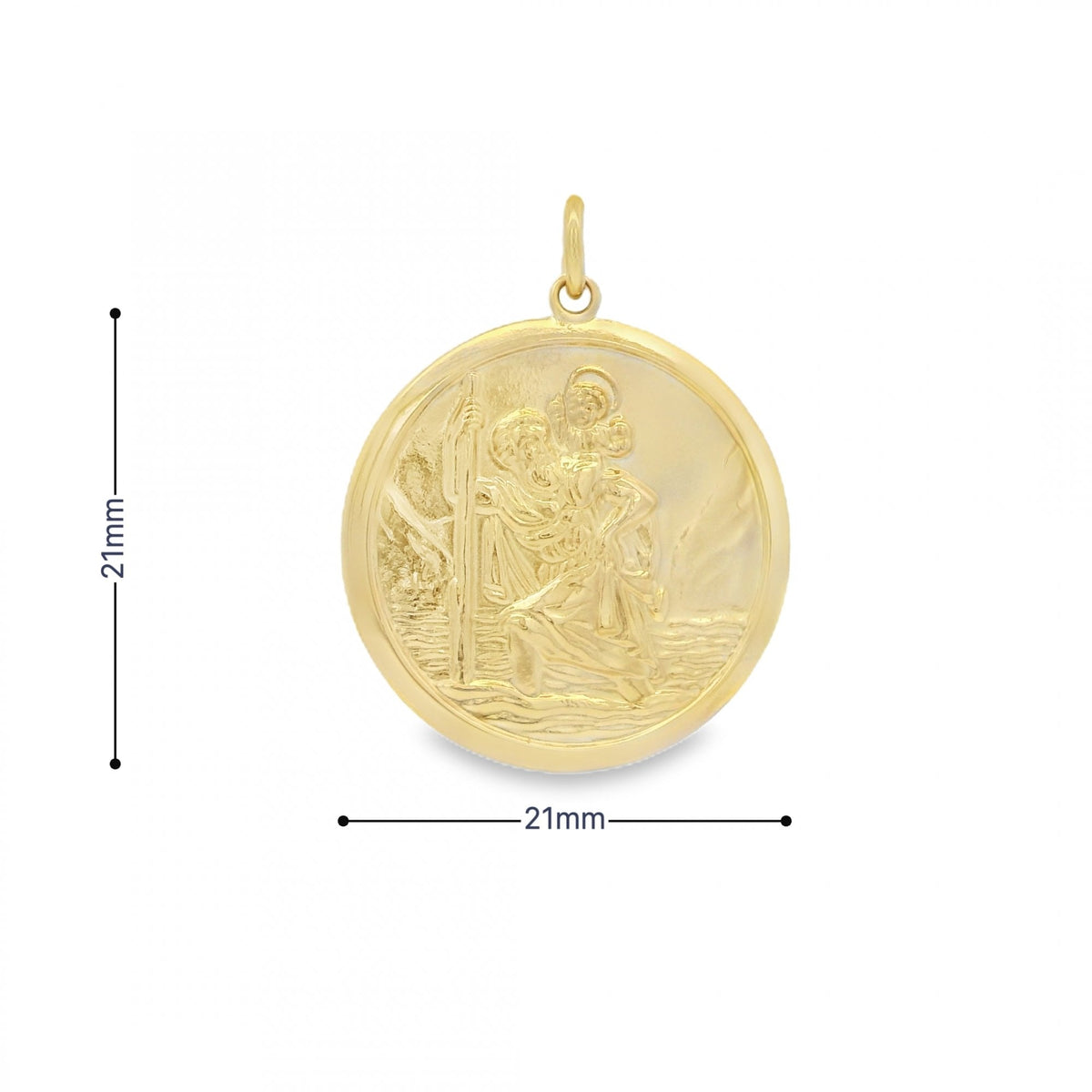 9ct Yellow Gold St. Christopher Pendant - 21x21x2mm - 4.9g