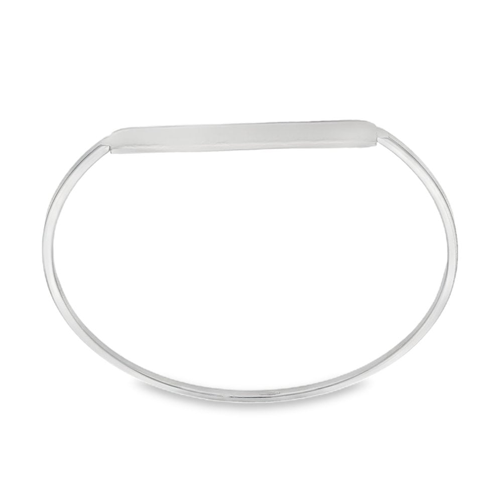 Silver Identity Bar Bangle - 11.9g