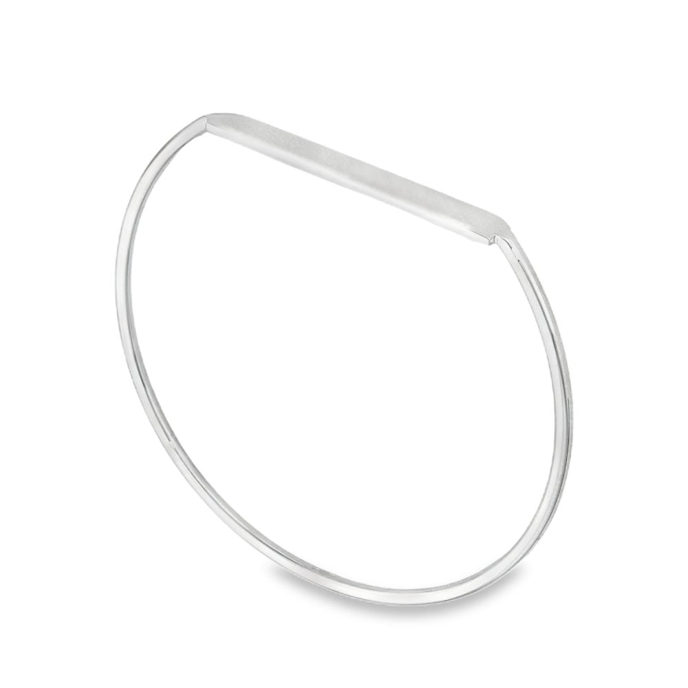 Silver Identity Bar Bangle - 11.9g