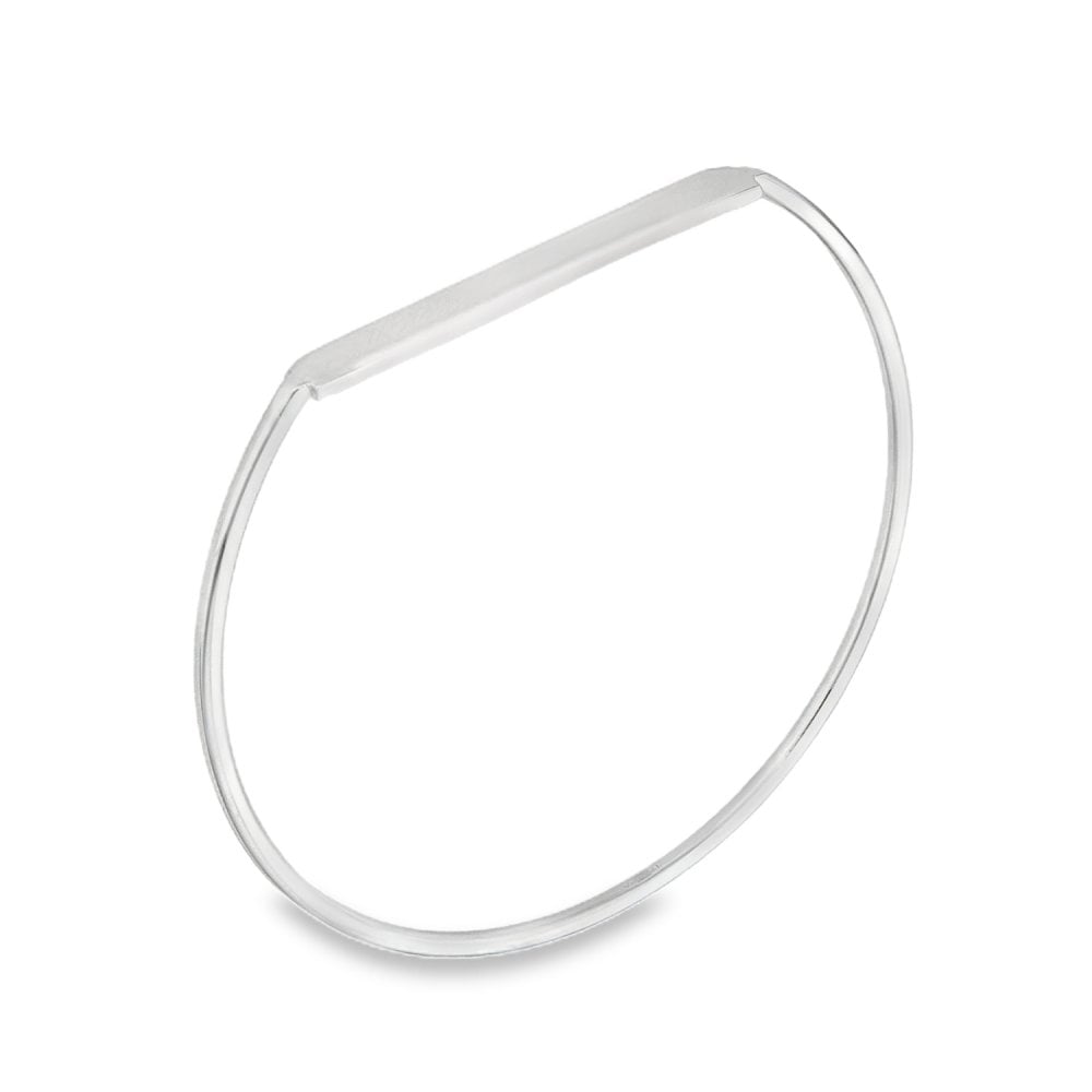 Silver Identity Bar Bangle - 11.9g