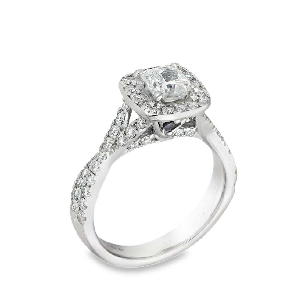 18ct White Gold LOVE VERA WANG Diamond & Sapphire Cluster Ring