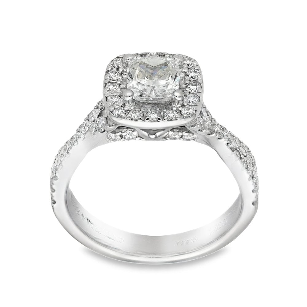 18ct White Gold LOVE VERA WANG Diamond & Sapphire Cluster Ring