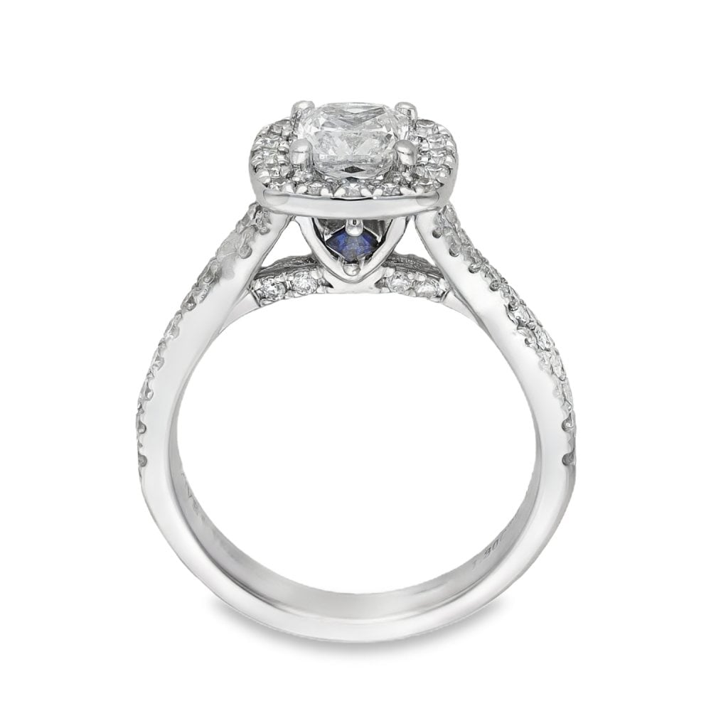 18ct White Gold LOVE VERA WANG Diamond & Sapphire Cluster Ring