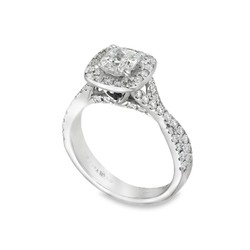18ct White Gold LOVE VERA WANG Diamond & Sapphire Cluster Ring