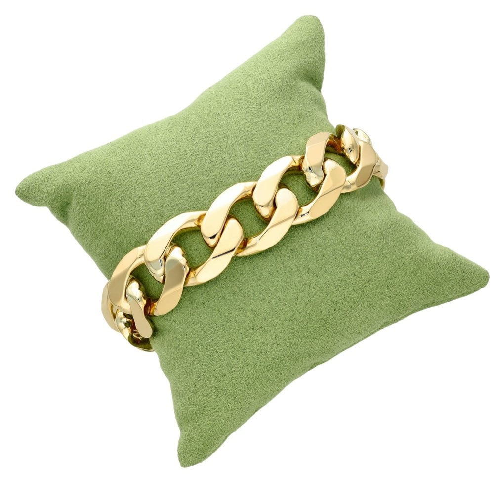 9ct Yellow Gold Heavy Curb Bracelet - 9" - 119.9g
