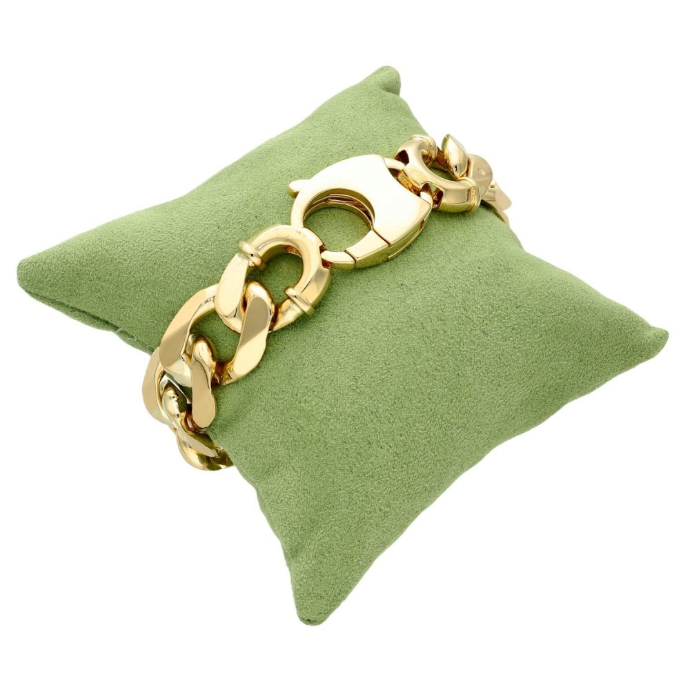 9ct Yellow Gold Heavy Curb Bracelet - 9" - 119.9g