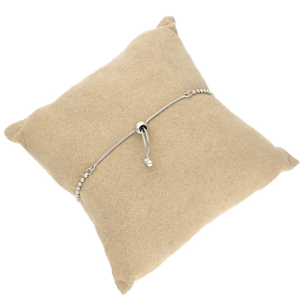 925 Silver Cubic Zirconia Bead Bracelet - 14.5cm-22.5cm