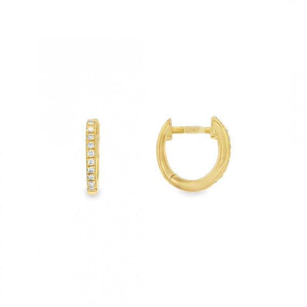 Ladies 18ct Yellow Gold Diamond Huggie Earrings - 0.06ct