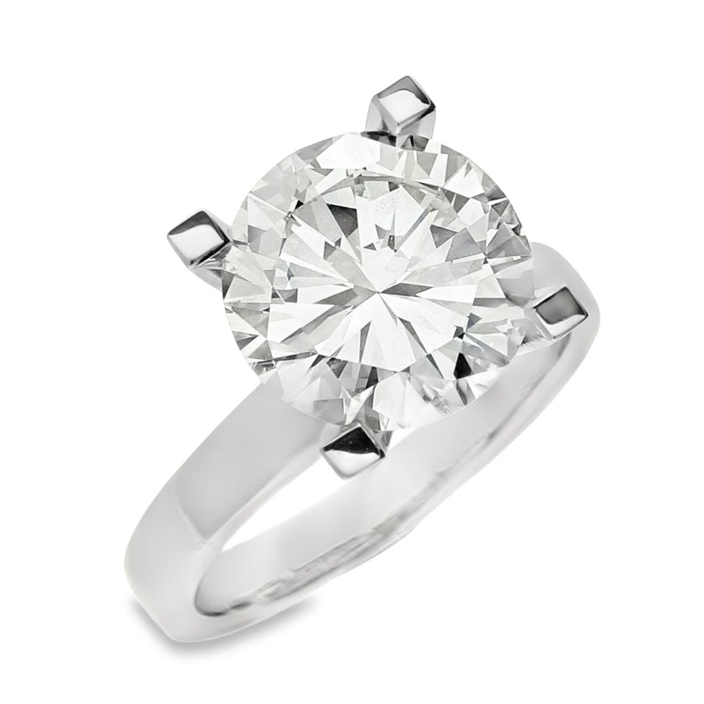 950 Platinum Diamond Engagement Ring - Size M - 4.57ct