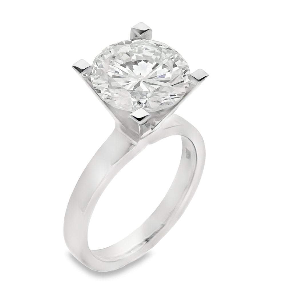 950 Platinum Diamond Engagement Ring - Size M - 4.57ct