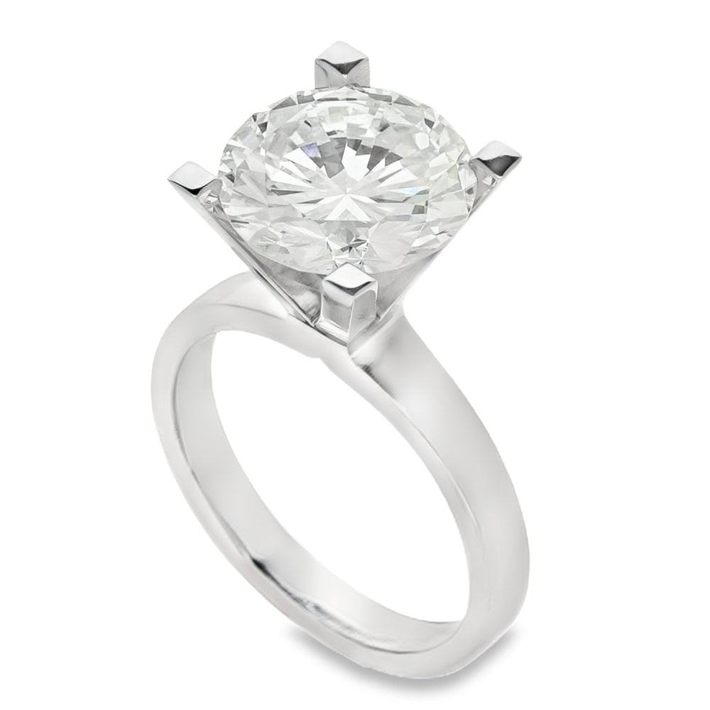 950 Platinum Diamond Engagement Ring - Size M - 4.57ct