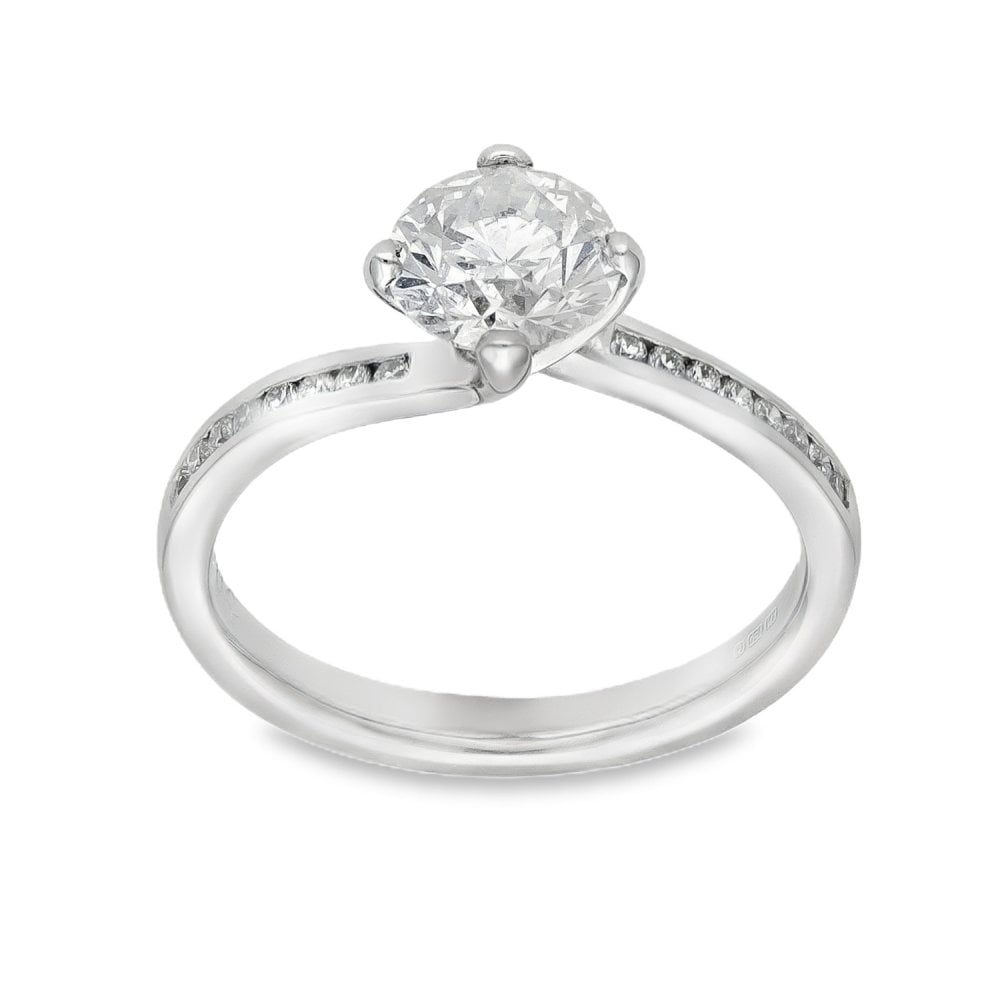 Ladies 18ct White Gold 1.17ct Diamond Twist Ring - Size K½