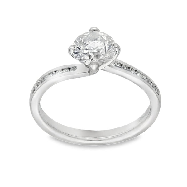 Ladies 18ct White Gold 1.17ct Diamond Twist Ring - Size K½