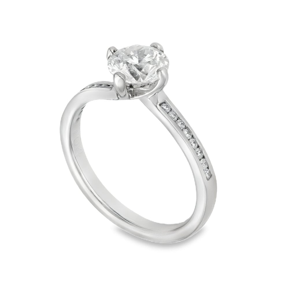 Ladies 18ct White Gold 1.17ct Diamond Twist Ring - Size K½