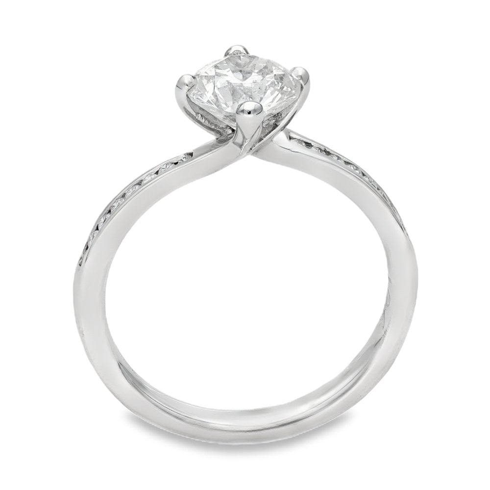 Ladies 18ct White Gold 1.17ct Diamond Twist Ring - Size K½