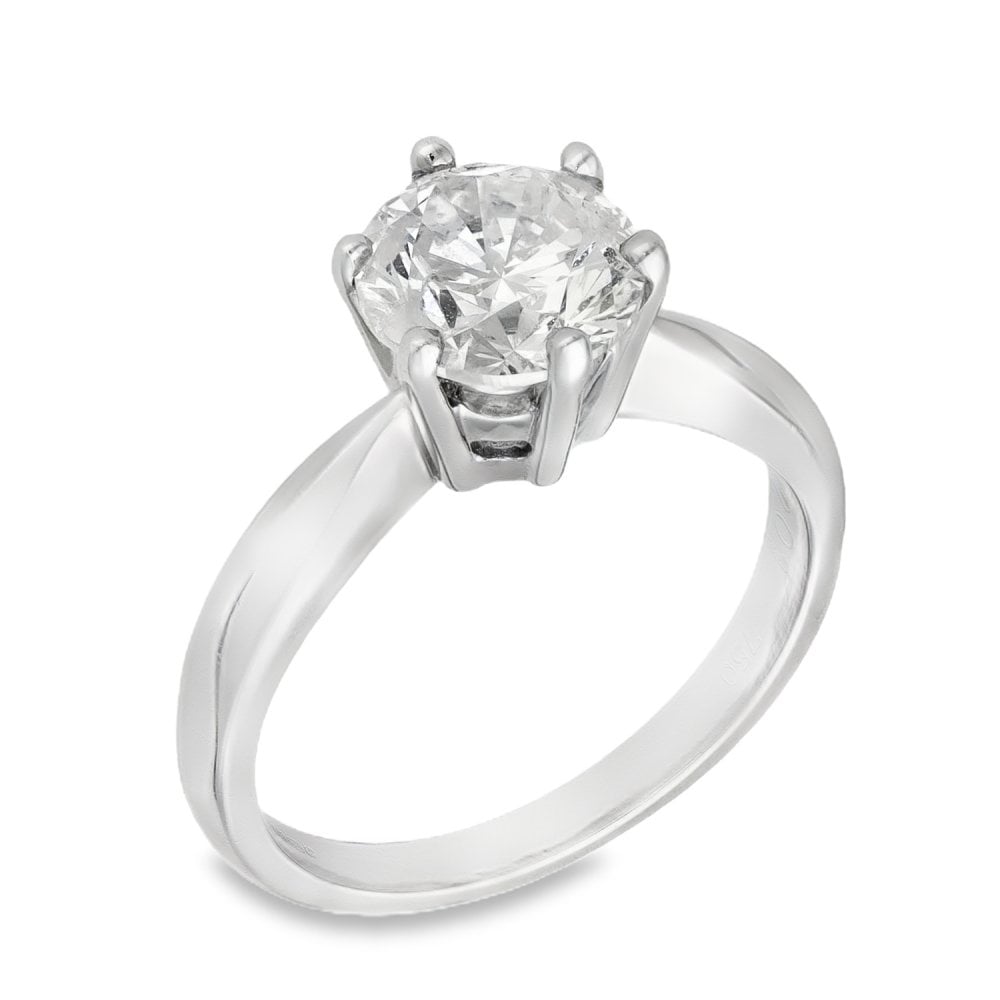 18ct White Gold Diamond Solitaire Engagement Ring - 2.01ct