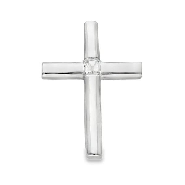 18ct White Gold Diamond Cross Pendant - 18x26x3.5mm - 3.5g