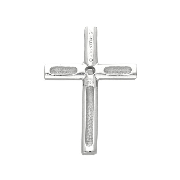18ct White Gold Diamond Cross Pendant - 18x26x3.5mm - 3.5g