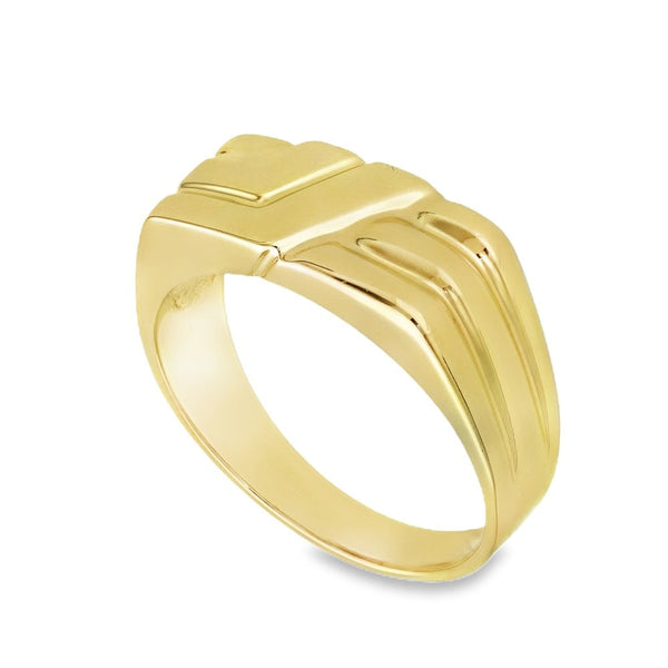 Gents 9ct Yellow Gold Rectangle Signet Ring - Size U - 6.0g