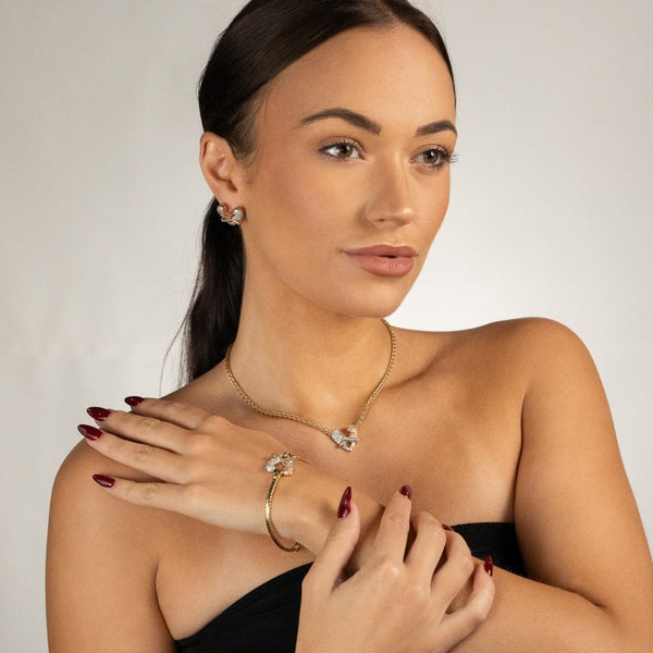 Ladies 18ct Gold Diamond & Pink Sapphire Heart Necklace