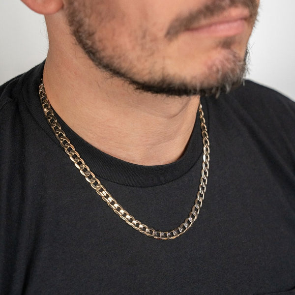 Gents 9ct Yellow Gold Curb Chain - 20" - 32.5g