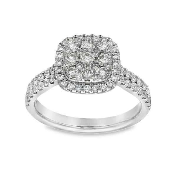 Platinum Diamond Cluster Ring - Size K - 1.29ct