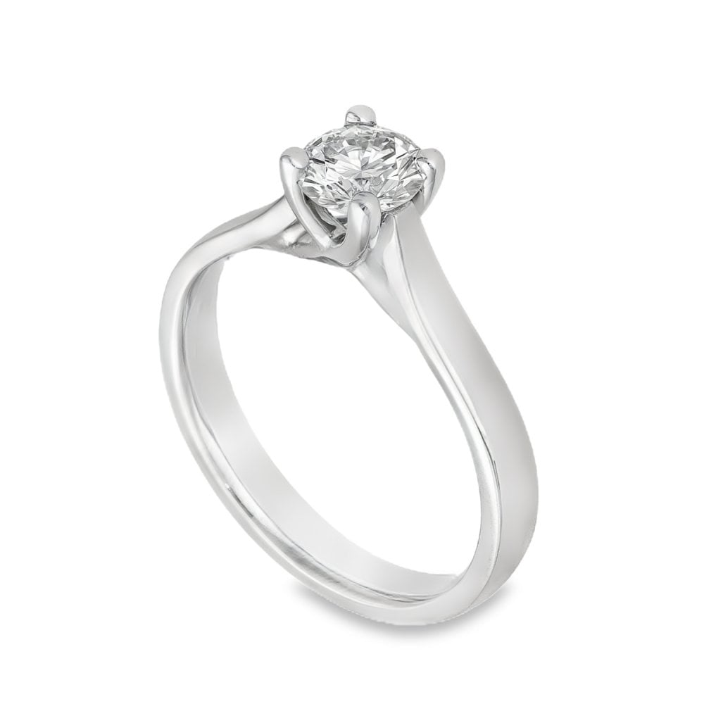 Platinum Diamond Engagement Ring - Size K - 0.56ct