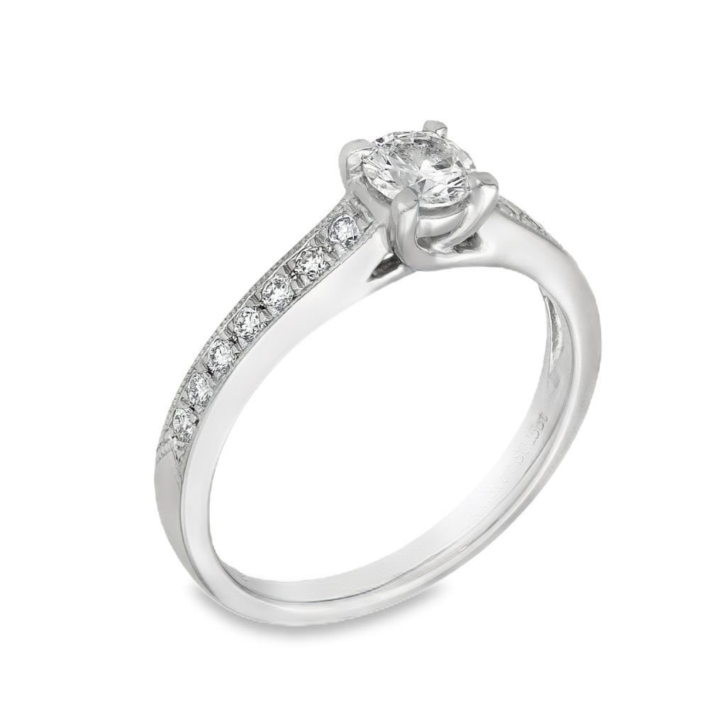Platinum Diamond Engagement Ring - Size J½ - 0.46ct