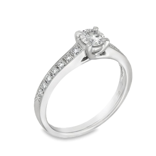 Platinum Diamond Engagement Ring - Size J½ - 0.46ct
