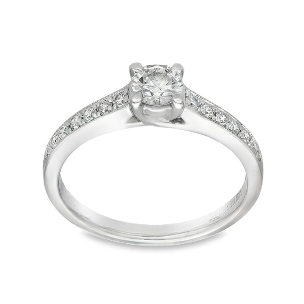 Platinum Diamond Engagement Ring - Size J½ - 0.46ct
