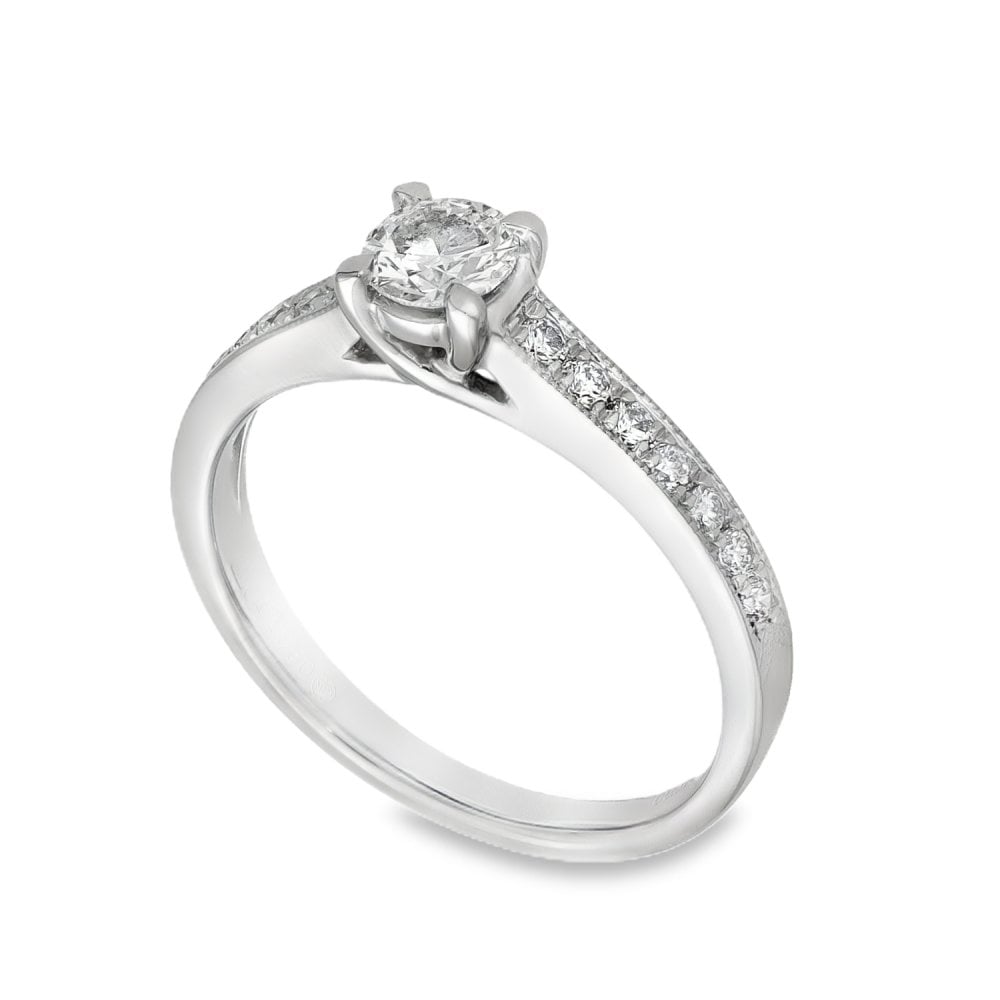 Platinum Diamond Engagement Ring - Size J½ - 0.46ct