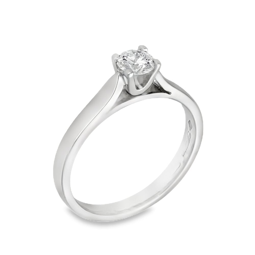 Platinum Diamond Engagement Ring - Size M - 0.33ct