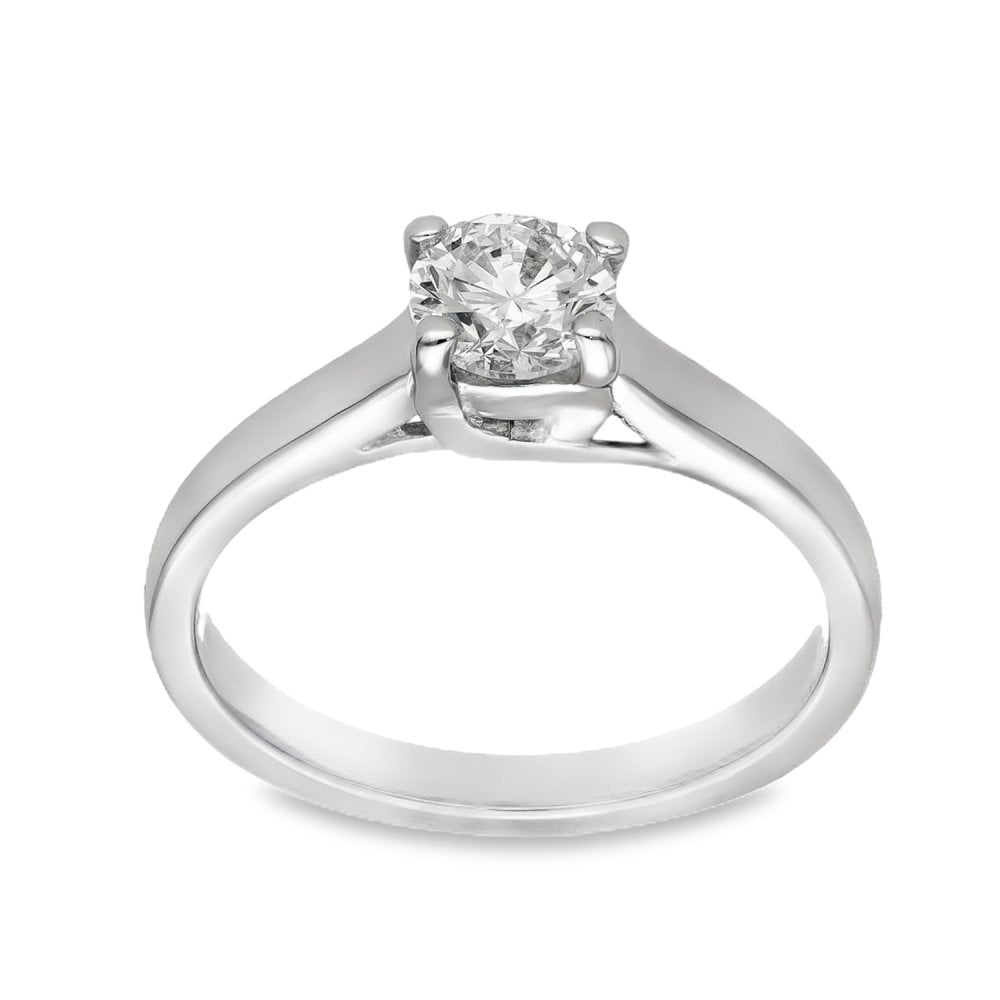 Platinum Diamond Engagement Ring - Size M - 0.65ct