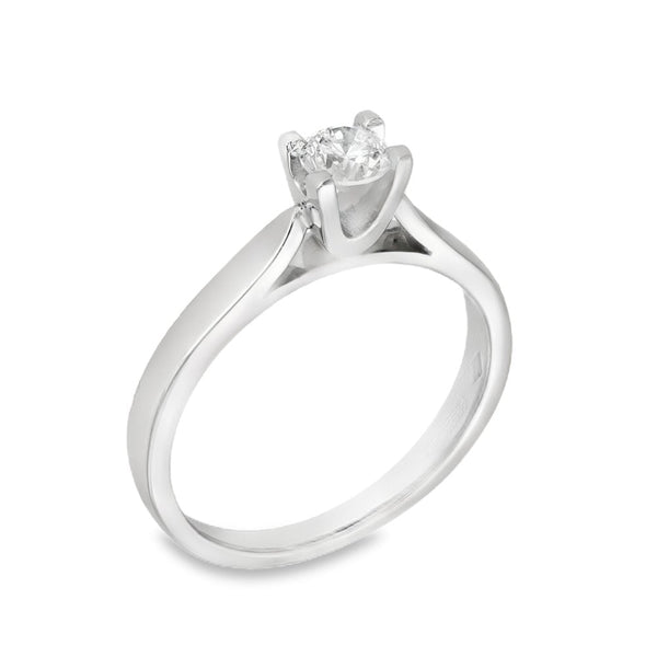 Platinum Diamond Enagagement Ring - Size M - 0.36ct