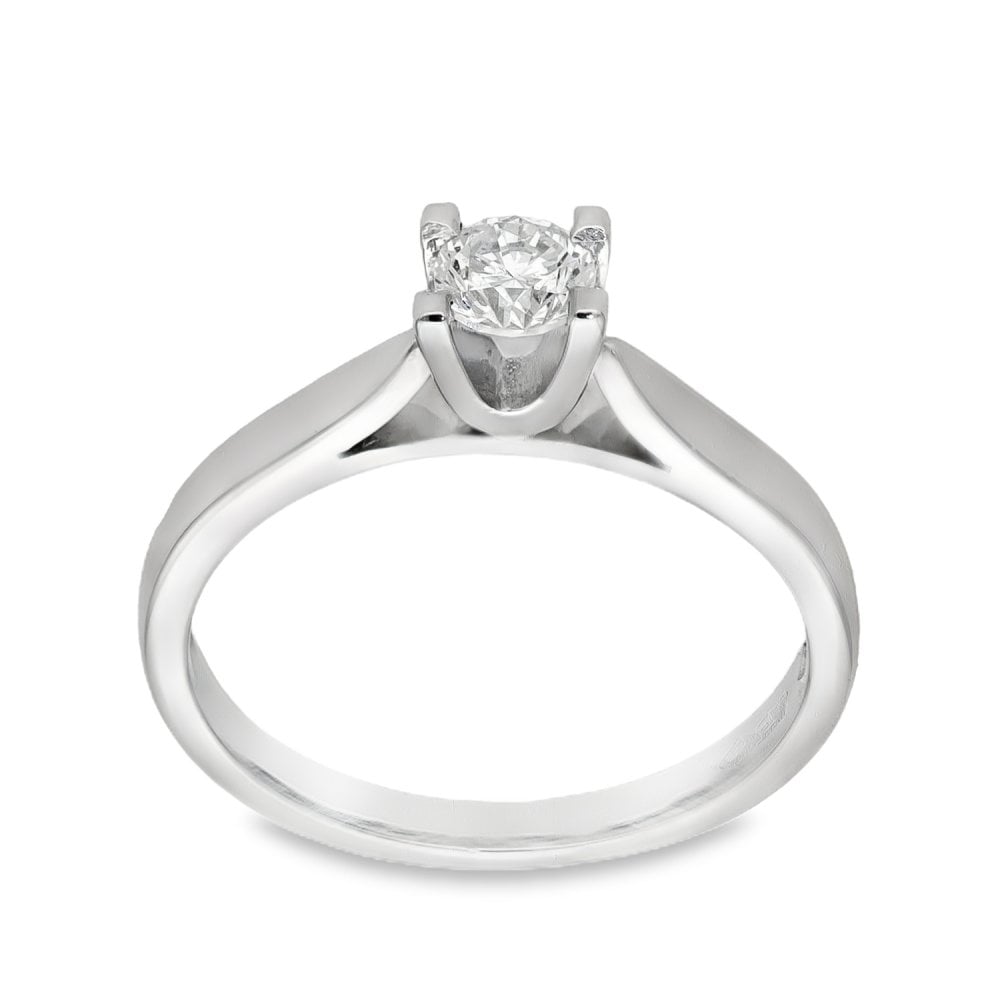 Platinum Diamond Enagagement Ring - Size M - 0.36ct