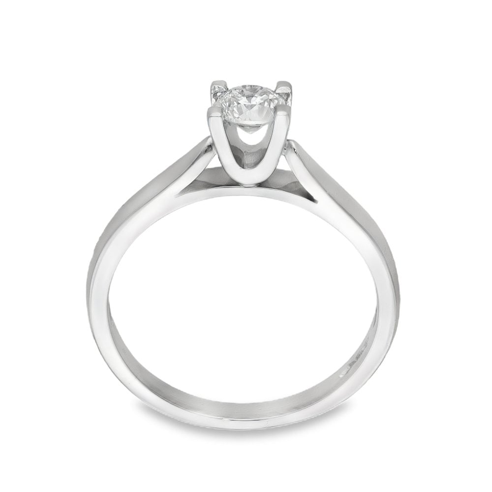 Platinum Diamond Enagagement Ring - Size M - 0.36ct