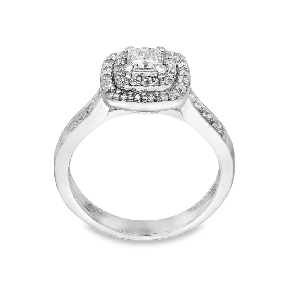Platinum Diamond Cluster Ring - Size L½ - 0.79ct
