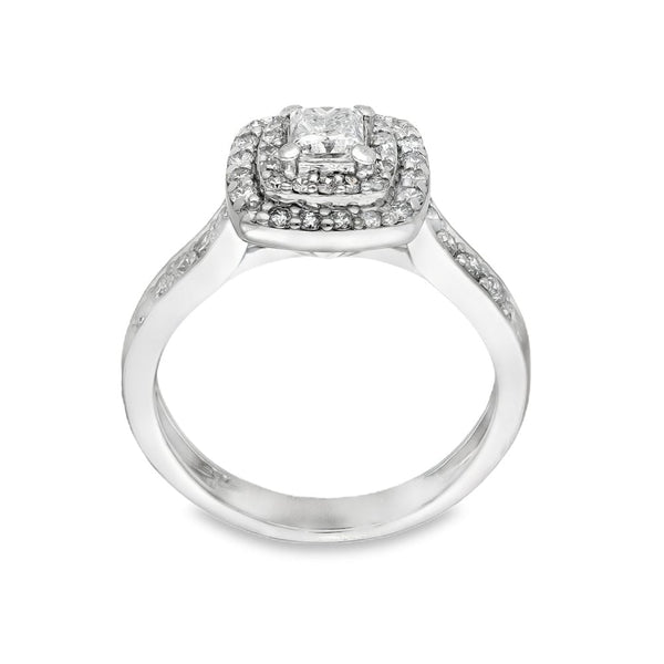 Platinum Diamond Cluster Ring - Size L½ - 0.79ct