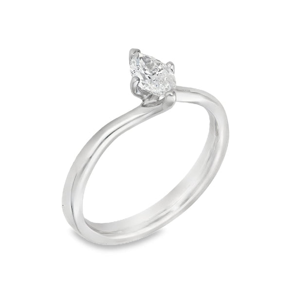 Platinum Marquise Diamond Engagement Ring - Size M - 0.51ct