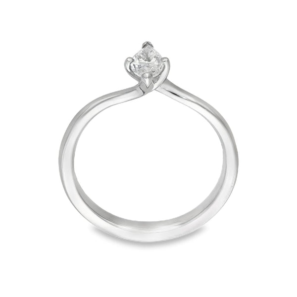 Platinum Marquise Diamond Engagement Ring - Size M - 0.46ct
