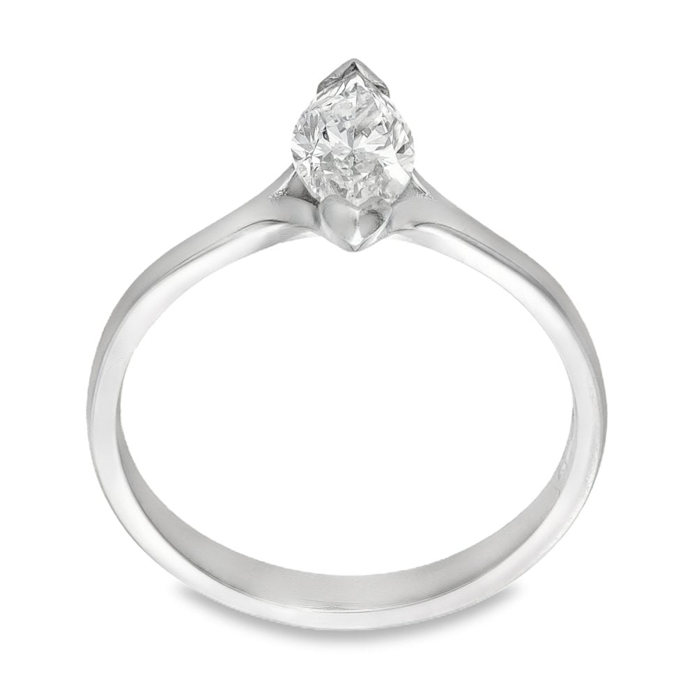 Platinum Marquise Diamond Engagement Ring - Size M - 0.71ct