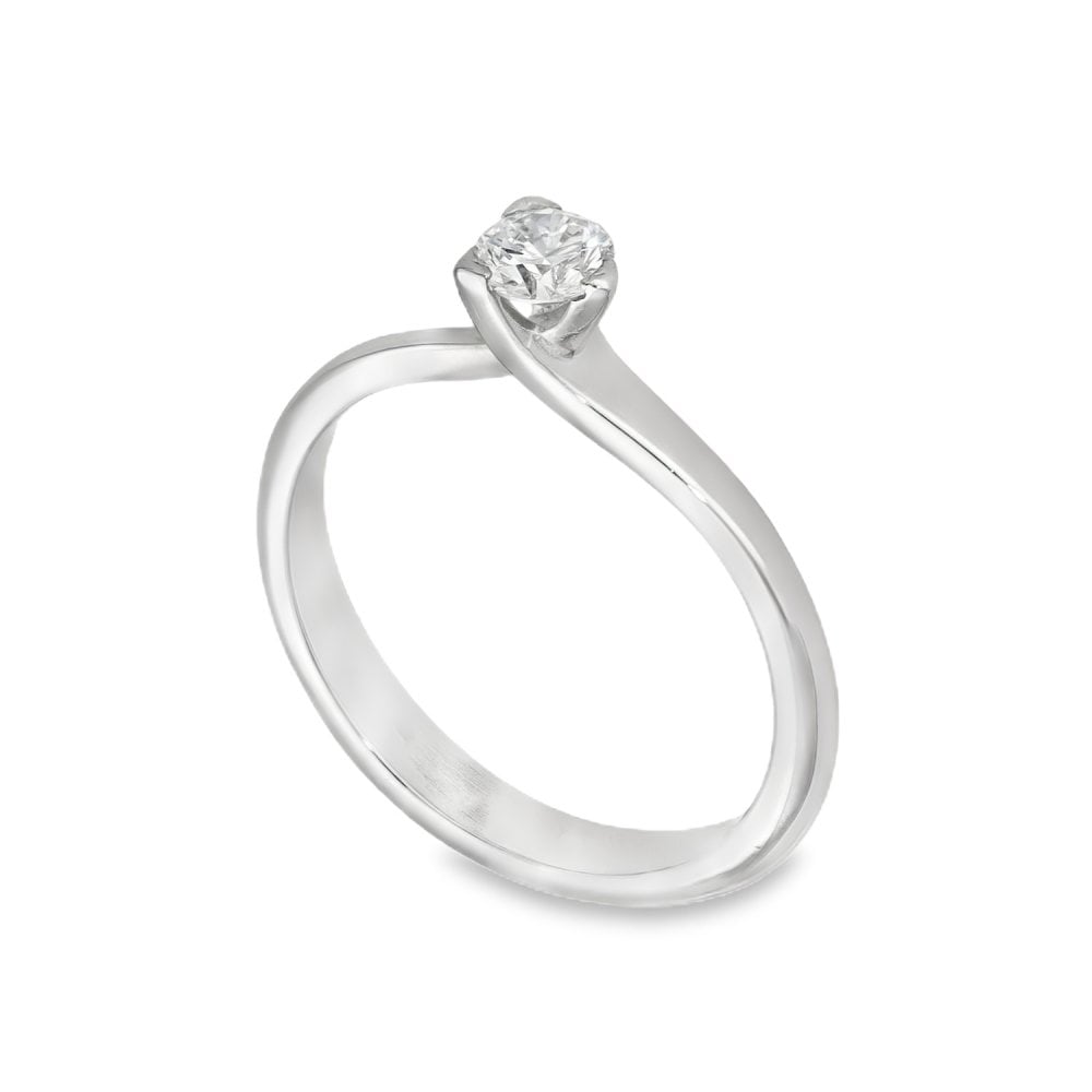 Platinum Diamond Engagement Ring - Size L½ - 0.27ct