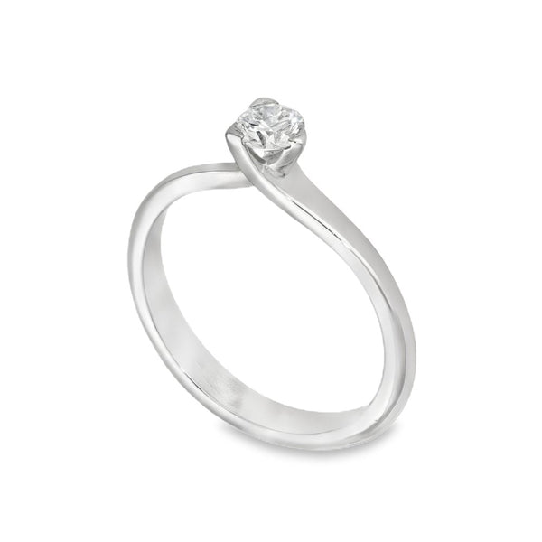 Platinum Diamond Engagement Ring - Size L½ - 0.27ct