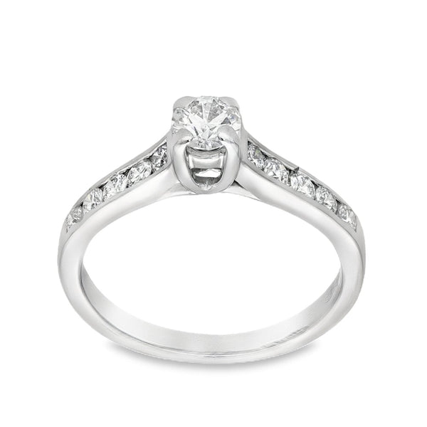 Platinum Diamond Engagement Ring - Size K - 0.67ct
