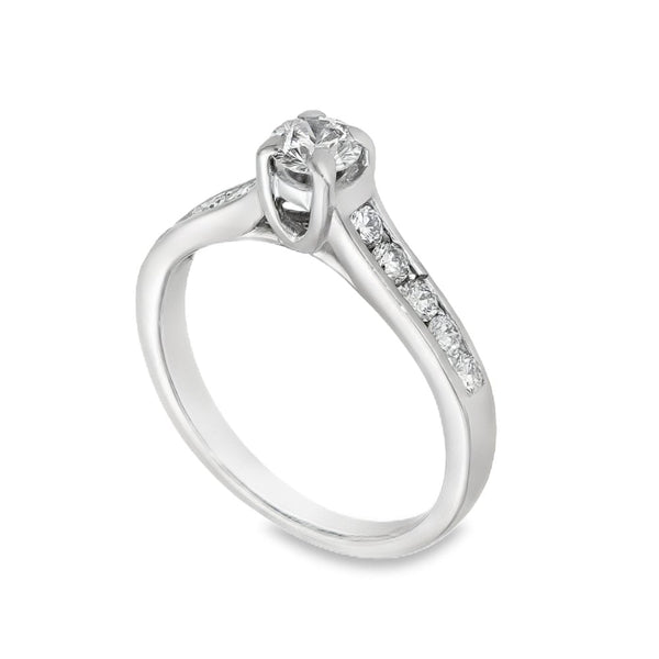 Platinum Diamond Engagement Ring - Size K - 0.67ct